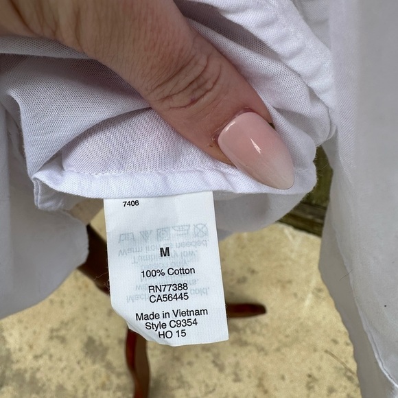 J. Crew Factory White Cotton Classic Everyday Popover Tunic Blouse - Picture 3 of 9